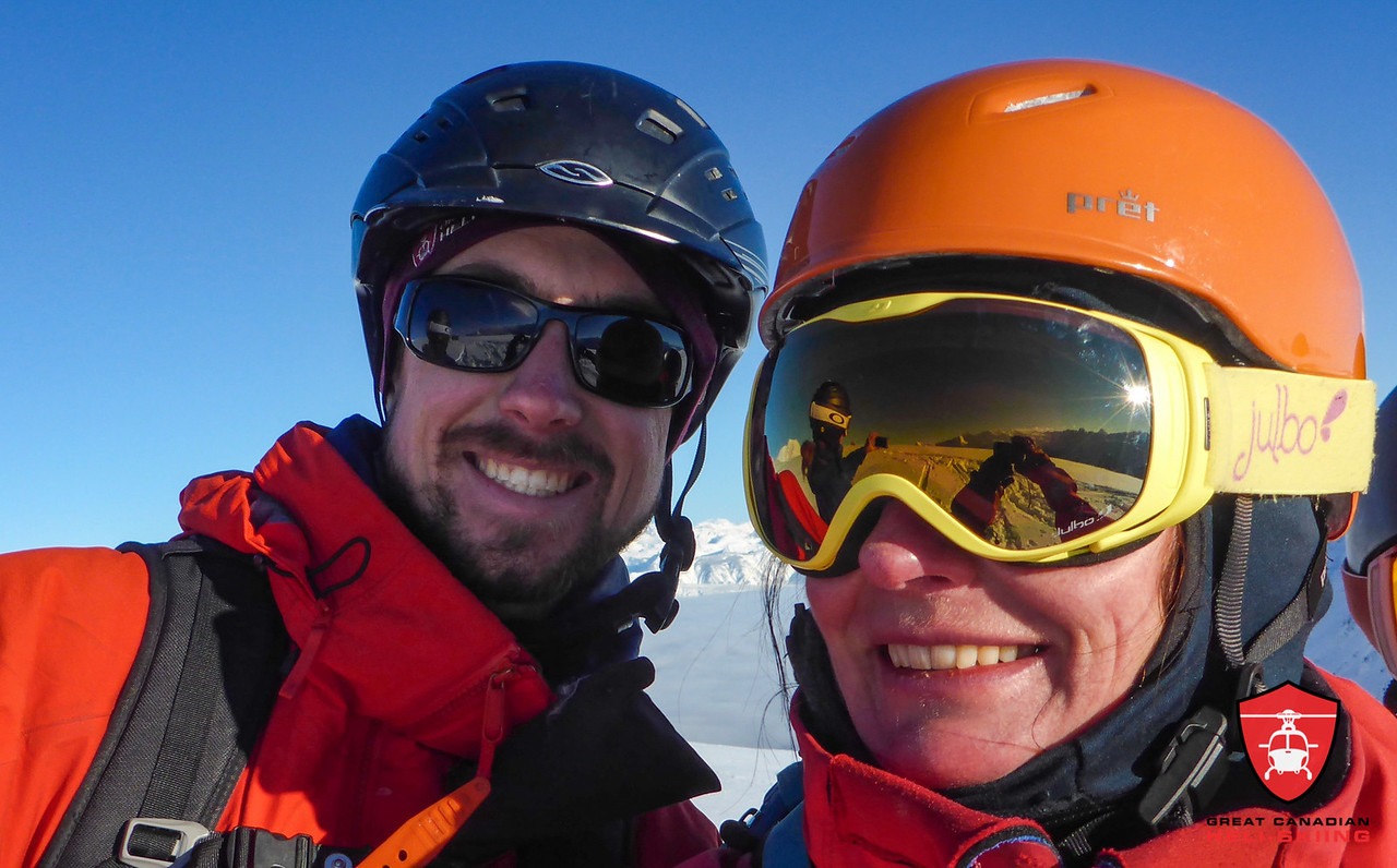 Great Canadian Heli-skiing guides Tyson and Alison